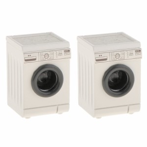 2個1/12    ドールハウスミニチュア  ホワイト    洗濯機洗濯機家電