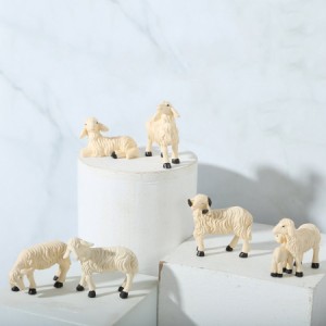 6ピース セットミニ動物像羊置物ドールハウスミニチュア飾りマイクロ風景羊彫像キットセットdiy.妖精の庭のガラスボトル