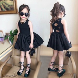 ワンピース キッズ 子供服 女の子 夏 キッズワンピース ノースリーブ 無地 フリル チュニック 子供ドレス お姫様 おしゃれ カジュアル 可