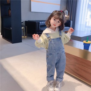 サロペット 子ども 女の子 学生 デニム オーバーオール キッズ 子供服 春物 春 秋 可愛い おしゃれ 洋服 カジュアル