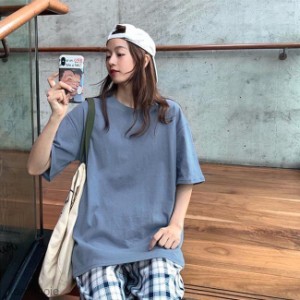 半袖Tシャツ レディース Tシャツ 無地 夏Tシャツ 半袖 ゆったり カットソー 夏 女性 カジュアルトップス サマーTシャツ シンプル カラバ