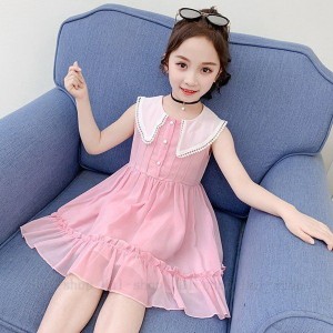 キッズ 子供服 ワンピース 女の子 キッズワンピース シフォンワンピース ノースリーブ フリル チュニック 子供ドレス お姫様 おしゃれ カ