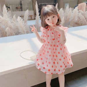 子供服 キッズ ワンピース ワンピース 波のポイント ノースリーブ 膝丈ワンピース 女の子 夏 可愛い 通学 卒園式 卒業式 入学式 入園式