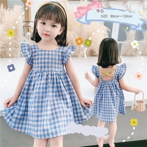 ワンピース キッズ 子供服 女の子 キッズワンピース チェック柄 韓国子ども服 子供ドレス dress ベビー服 お姫様 おしゃれ 可愛い カジュ