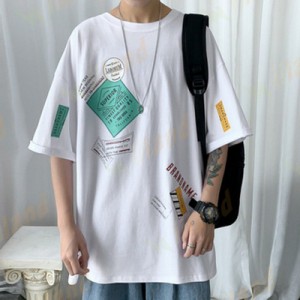 クルーネック 半袖 トップス メンズファッション カジュアル ゆったり Tシャツ 夏 メンズ おしゃれ