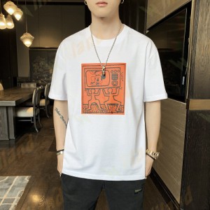 上着 半袖Tシャツ カジュアル クルーネック メンズファッション Tシャツ 夏 トップス