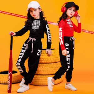 キッズ ダンス衣装 ヒップホップ へそ出し 女の子 チアガール 子供 夏 HIPHOP JAZZ サルエルパンツ ジャッズ 韓国 ヒップホップ 演出服