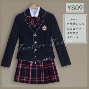 女の子スーツ 上下セット 卒業式 女子高校生 学生服 バッジ プリーツスカートスーツジャケット 制服 スカート ネクタイ 女子高校生 5点セ