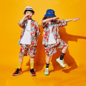 キッズ ダンス 衣装 ヒップホップ 派手 女の子 シャツ パンツ 韓国 ジャズダンス ダンス衣装 女の子 男の子 かっこいい 演出服 ダンスウ