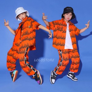 キッズ ダンス衣装 ヒップホップ セットアップ 女の子 男の子 子供 HIPHOP 夏 チアガール キッズダンス衣装 ステージ衣装 パンツ シャツ 