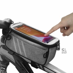 スマホホルダー 自転車 トップチューブバッグ フレームバッグ 大容量 携帯ホルダー 6.9インチ以下のスマホ対応 斜め掛け