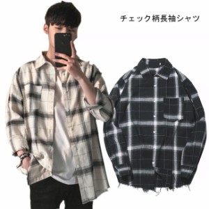 チェック柄シャツ メンズ 長袖シャツ カジュアルシャツ トップス 男性用 シャツ 春秋物 レトロ チェック柄 オシャレ