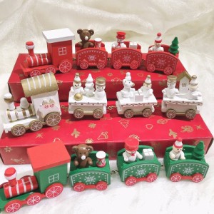 クリスマス飾り オーナメント クリスマス置物 クリスマス雑貨 木製 汽車 クリスマスツリー クリスマスイブ デコ 窓 子供 おもちゃ かざり