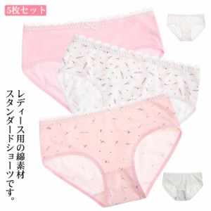 ショーツ スタンダード 綿 5枚セット 福袋 コットン 下着 レディースショーツ 柄 花 かわいい パンツ レディース 女性 可愛いショーツ 高