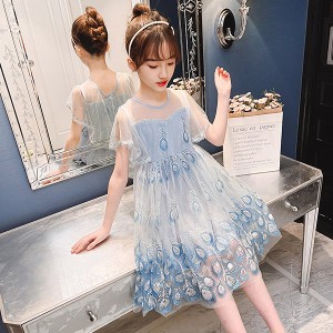 子供服 ワンピース ピンク 160 韓国子ども服 キッズ 女の子 夏服 花柄ワンピース 子供ドレス 結婚式 誕生日 ベビー服 ジュニア お姫様 お