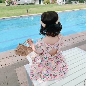 子供服 ワンピース ピンク 韓国子ども服 キッズ 女の子 夏服 半袖ワンピース 花柄 子供ドレス 誕生日 七五三 ベビー服 赤ちゃん お姫様 