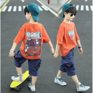 子供服 男の子ジャージ 夏 上下セット  2点セット  半袖Tシャツ  パンツ かっこいい  カジュアル トップス ナチュラル