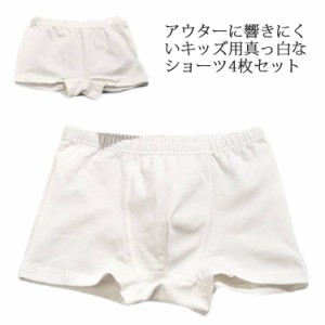 【送料無料】キッズ ショーツ 小学生 4枚セット 女の子 男の子 パンツ キッズ シンプル 無地 ボクサータイプ コットン 綿 子供 ショーツ 