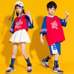 キッズ ダンス 衣装 子供 ダンス衣装 セットアップ ヒップホップ ファッション 女の子 男の子 上下 キッズダンス トップス パンツ 韓国 