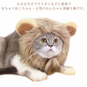 送料無料 ライオン 猫 被り物 ねこ かぶりもの 着ぐるみ かわいい ネコ 帽子 コスプレ グッズ ペット 変身 仮装 コスチューム 小型犬 犬 