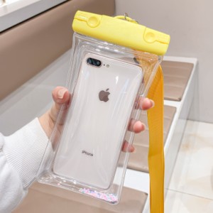 スマホ防水ケース 防水ケース 水泳 スマホショルダー ベルト付き 肩かけ ネックストラップ 携帯防水ケース スマホカバー 全機種対応 ホワ