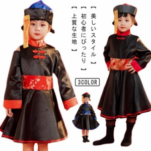 【お札＆帽子セット】 キョンシー コスプレ 子供 ハロウィン 仮装 衣装 ゾンビ キョンシー チャイナ服 お札 帽子 ワンピース フルセット 