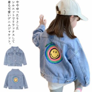 キッズ 女の子 デニムコート ジャケット 秋物 韓国子供服 ファッション ユーズド加工 ジージャン Gジャン ベビー服 ガールズ ブルゾン ア