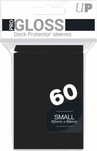  ウルトラプロ ソリッドデッキプロテクター 小型サイズ ブラック 60枚入り UltraPro Gloss Small Deck Protector Sleeves Black