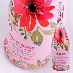 サンテロ ピノ ロゼ 《フラワーボトル》 [NV] 750ml・ロゼ泡 Santero Pinot Rose Flower Bottle