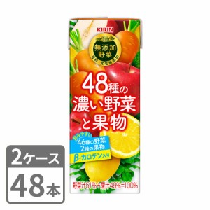 キリン 無添加野菜 48種の濃い野菜と果物 200ml×48本 紙パック 2ケースセット 送料無料