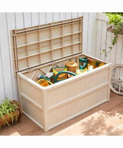 ガーデン 収納 日本製 工具不要 組み立て簡単 大容量 収納庫 ブラウン/ベージュ ニッセン nissen