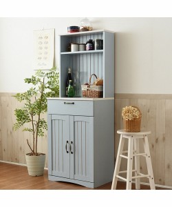 食器棚 キッチン コンパクト フレンチカントリー風 ブルー 幅60.5cm ニッセン nissen