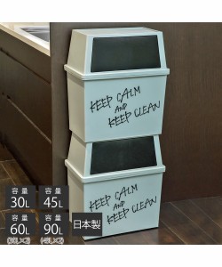 【日本製】上下に分別できるワイドダストボックス（ゴミ箱） 30L ニッセン nissen