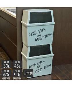 【日本製】上下に分別できるワイドダストボックス（ゴミ箱） 30L(2個セット) ニッセン nissen