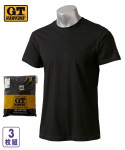 メンズ GT-HAWKINS 綿100％ 半袖 Tシャツ 3枚組 ジーティーホーキンス 肌着 トップス ホワイト/黒/杢グレー M/L/LL インナー ニッセン ni