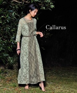 ドレス ワンピース レディース Callarus Panel Lace Onepiece Dress カーキ系/ネイビー系 M/L ニッセン nissen