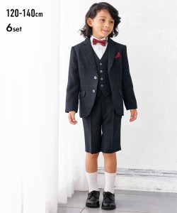 スーツ フォーマル 4点セット キッズ 男の子 卒園 入学 ジャケット ＋ ベスト ＋ シャツ ＋ 5分丈 パンツ 子供服 身長110/120/130cm ニッ