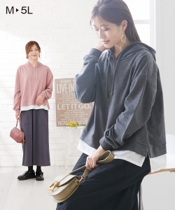 マタニティ ワンピース 授乳服 パーカー ドッキング チャコール系/ベージュ系/モカブラウン M/L 産前 産後 出産準備 ママ レディース ニ