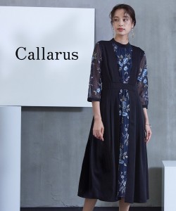 ドレス ワンピース レディース 結婚式 パーティー オケージョン Callarus Switching Front Embroidery Lace Onepiece Dress 有 ネイビー