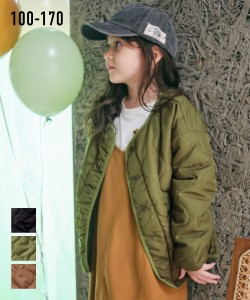 キッズ キルティング ジャケット 男の子 女の子 子供服 ジュニア服 カーキ/ブラック/モカブラウン 身長140/150/160cm ニッセン nissen