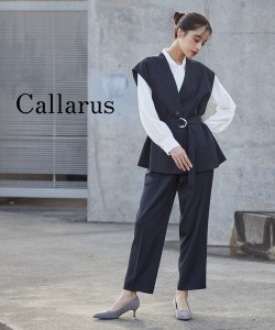 スーツ パンツ フォーマル 大きいサイズ レディース 入学式 卒業式 オケージョン ドレス Callarus フロントリボン ブラウス ジレ セット