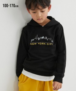 トレーナー キッズ 裏毛 プリント プル パーカー 男の子 女の子 子供服 ジュニア服 身長140/150/160cm ニッセン nissen