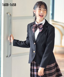 キッズ 卒業 ゆったりサイズ ジャケット 女の子 子供服 ジュニア服 黒/紺 身長160/165cm ニッセン nissen