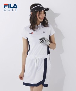 FILAGOLF スポーツウェア トップス 大きいサイズ レディース FILA GOLF 吸汗速乾 UVカット FILA柄 ワンピース 753-401 フィラ ゴルフ 夏 