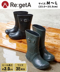 RegettaCanoe シューズ レイン レディース リゲッタカヌー ブーツ 防水仕様 CCRB001 カーキ/ブラック 24.5〜25.5cm/3E/23.0〜24.0cm/3E 