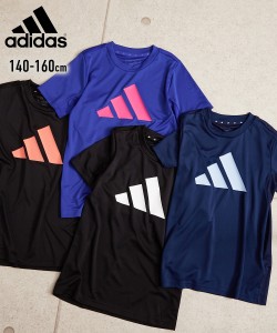 adidas スポーツウェア トップス キッズ ビッグロゴ トレーニング Tシャツ 男の子 女の子 子供服 ジュニア服 ネイビー/ブラック×コーラ