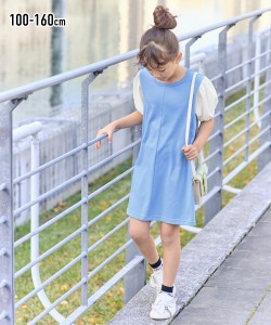 ワンピース キッズ ボリューム袖 女の子 子供服 ジュニア服 身長100/110/120/130cm ニッセン nissen