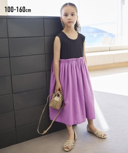 ワンピース キッズ ドッキング 女の子 子供服 ジュニア服 身長100/110/120/130cm ニッセン nissen