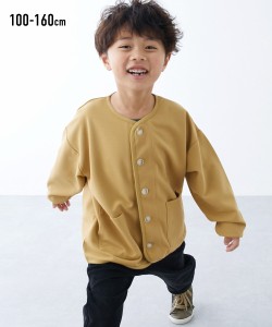 キッズ ノーカラー ジャケット 子供服 男の子 女の子 イエローベージュ/ブラック 身長140/150/160cm ニッセン nissen