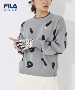 FILAGOLF スポーツウェア トップス 大きいサイズ レディース FILA GOLF クルーネック セーター あり フィラ ゴルフ 冬 グレー/ネイビー 4